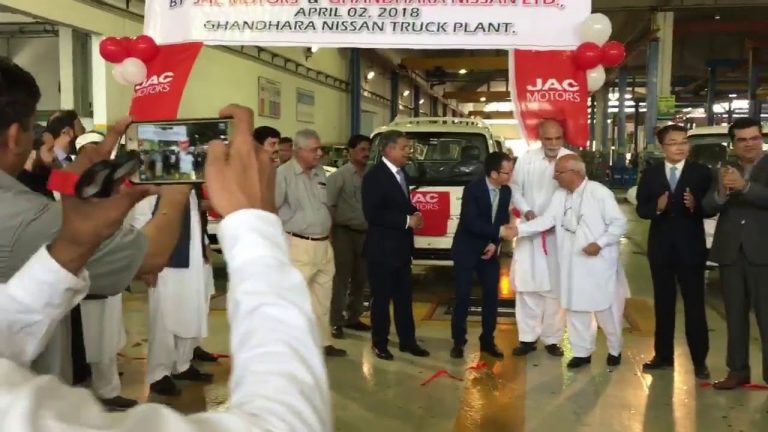 Roll off Ceremony of locally assembled JAC X200 pickup in Pakistan