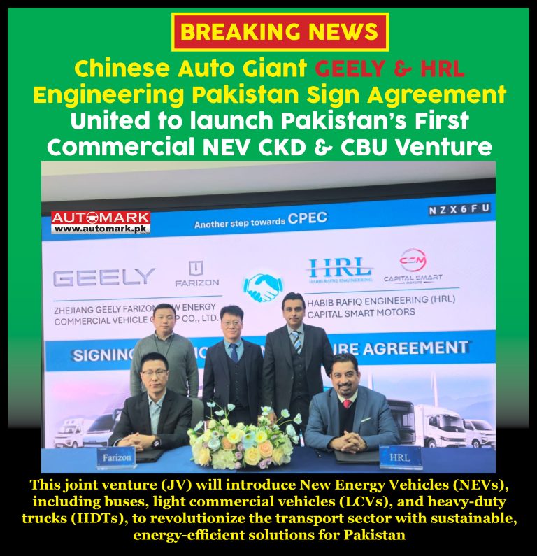 Chinese Auto Giant GEELY & HRL Engineering Pakistan Sign Agreement